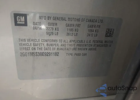 2014 Cadillac Xts Luxury z USA, uszkodzony, nr VIN 2G61M5S38E9291182